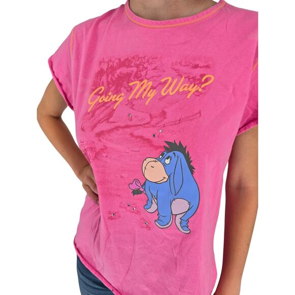 Eeyore Going My Way Relaxed T-Shirt Womens Sz S Wonderful World of Disney Y2K - Picture 2 of 5